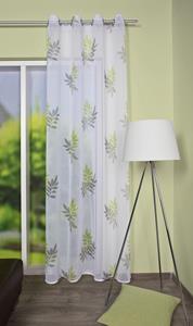 HOME WOHNIDEEN Gordijn BAMBOU HxB: 245x140, EYELET SJAALPRINT BLADEREN (1 stuk)
