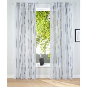 My home Gordijn Dimona set van 2, transparant, voile, polyester, golven (2 stuks)