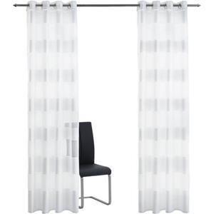 decolife Gardine "Alia", (1 St.), weiße transparent-dichte Blocksteifen