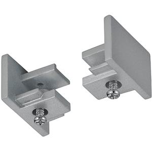 BES LED Spanningsrail Eindkap - 2 Stuks - Trion Dual - 2 Fase - Mat Titaan
