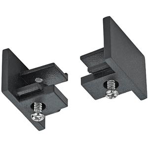 BES LED Spanningsrail Eindkap - 2 Stuks - Trion Dual - 2 Fase - Mat Zwart