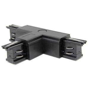 BES LED Spanningsrail Doorverbinder - Facto - T Koppeling Links - 3 Fase - Zwart