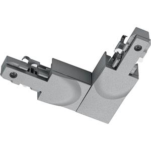 BES LED Spanningsrail Doorverbinder - Trion Dual - Hoek L Connector - Aarde Binnen - 2 Fase - Mat Titaan