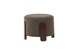 Hioshop Coffey poef, hocker Ã52,5cm bruin, donkergrijs.