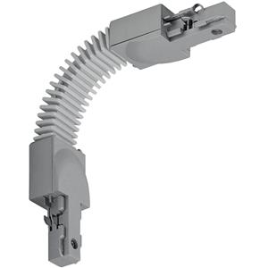 BES LED Spanningsrail Doorverbinder - Trion Dual - Flexibele Connector - 2 Fase - Mat Titaan
