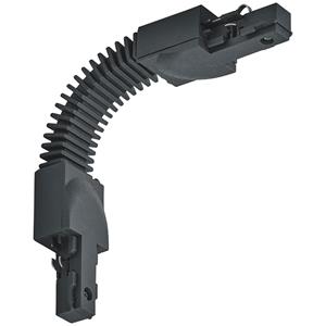BES LED Spanningsrail Doorverbinder - Trion Dual - Flexibele Connector - 2 Fase - Mat Zwart