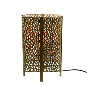 Countrylifestyle Tafellamp Lenn rechthoek bruin/goud metaal