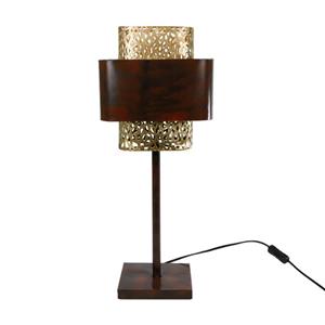 Countrylifestyle Tafellamp Lenn bruin/goud metaal