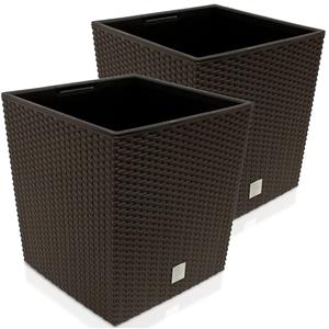 Prosperplast Blumentopf Rato Low 2er-Set Umbra 39x39x40,5cm