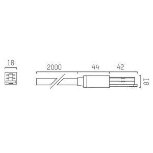 Molto Luce Eindvoeding voor Volare-rail kabel 2m wit