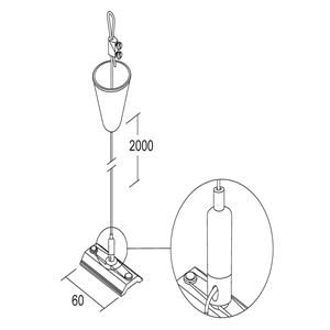 Ivela touwophanging 2 m met kabelspanner, zwart