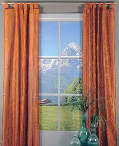 HOSSNER - ART OF HOME DECO Gardine "Zugersee", (1 St.), Schlaufenschal m. Brokat-Bodüren