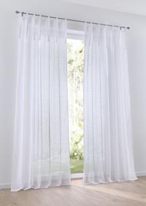 Vorhang Timber Schal, Kutti, Bindebänder (1 St), halbtransparent, Gardine halbtransparent, weiß, bedruckt, Polyester, einfarbig