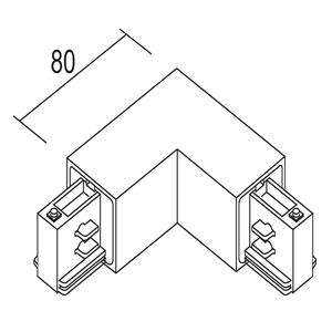 Ivela 90°-hoek aarde buiten v. LKM quadro, zilver