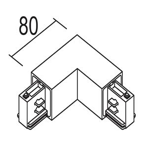 Ivela 90°-hoek aarde binnen v. LKM quadro, zilver