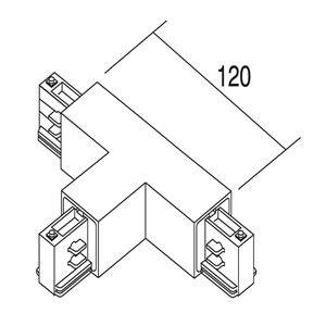 Ivela T-verbinder aarde rechts, zwart