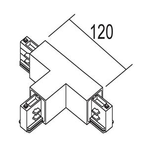 Ivela T-verbinder aarde links, zwart