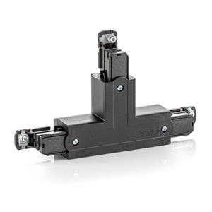 Global T-verbinder Noa, aardedraad buiten links, zwart