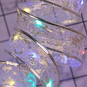 ArmadaDeals Schijnend lint fee String Lights LED kerstboom decoratie, Goud-Multikleur