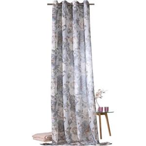 Weckbrodt Vorhang "Charlotte", (1 St.), Ösenschal, Ösen, Leinen, halbtransparent, floral, geblümt