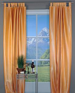 HOSSNER - ART OF HOME DECO Gardine "Triftsee", (1 St.), Schlaufenschal mit gewebten Streifen