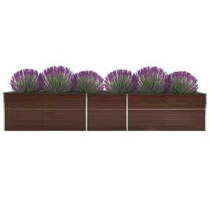 vidaxl Plantenbak verhoogd 400x80x77 cm gegalvaniseerd staal bruin
