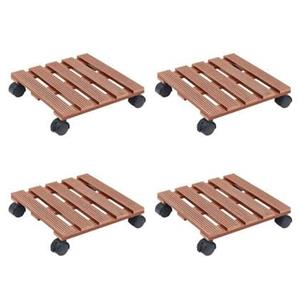 VidaXL Plantentrolleys 4 st 30x30x7,5 cm HKC bruin