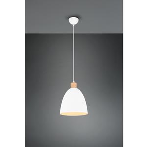 realityleuchten Reality Leuchten - Pendelleuchte jagger Lampenschirm Metall/Holz Weiß Ø25cm