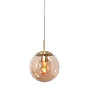 Steinhauer Pendelleuchte Bollique in Messing und Amber E27 200mm
