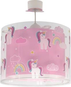 Dalber Kinderzimmer Pendelleuchte Unicorns in Rosa und Weiß E27