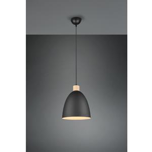realityleuchten Pendelleuchte jagger Lampenschirm Metall/Holz Schwarz Ø25cm