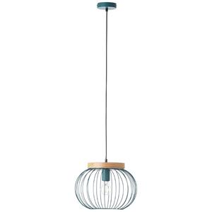 Lampe, Sorana Pendelleuchte 1flg türkis, Metall/Holz, 1x A60, E27, 40W,Normallampen (nicht enthalten) - grün - Brilliant
