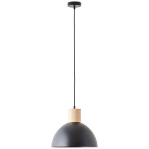 Daintree Pendelleuchte 34cm schwarz/natur Metall/Holz 1x A60, E27, 60 w, Geeignet für Normallampe (nicht enthalten) - Brilliant