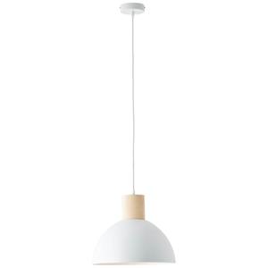 Daintree Pendelleuchte 34cm weiß/natur Metall/Holz 1x A60, E27, 60 w, Geeignet für Normallampe (nicht enthalten) - Brilliant