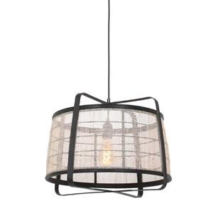 Steinhauer Zwart houten hanglamp Capors Ø 48cm 3511ZW