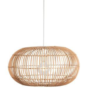 Bali 1 Pendelleuchte, Schirm aus Rattan, schwarze Aufhängung - Searchlight