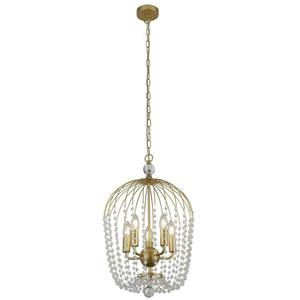 Searchlight Kroonluchter Shower goud met kristal 30216-5GO
