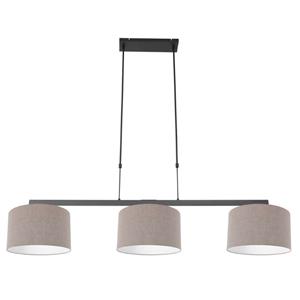 Steinhauer Pendelleuchte Stang in Grau und Schwarz E27 3-flammig