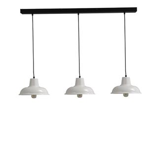 Masterlight Retro eettafellamp Di panna Industria 3x26 3-lichts wit met zwart 2045-06-06-S-100-3