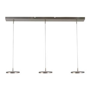 Masterlight Strakke design eettafellamp Denia 2 3-lichts nikkel mat 2082-37-100-3-DW
