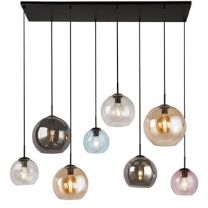 searchlightlighting Searchlight Lighting - Searchlight Mardi Gras ii Mardi Gras 8 Light Bar Pendelleuchte Mattschwarz, Color Glasschirme