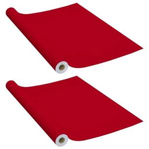 VIDAXL Möbelfolien Selbstklebend 2 Stk. Rot 500x90 Cm Pvc