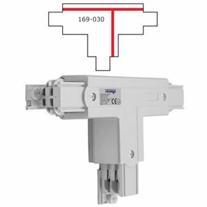 Tronix T stuk voor een spanningsrail rechts 2 wit 169-030
