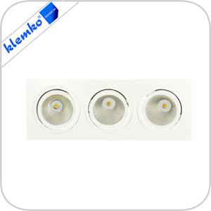 Klemko LED AR111 armatuur. Dimbaar 3x13W 3000K richtbaar  866340