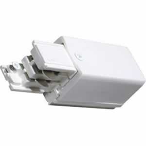 Klemko Euro 3 fase rails live end connector rechts (65 mm) wit