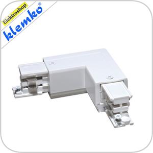 Klemko Euro 3 fase rails l - connector rechts (65x65 mm) wit