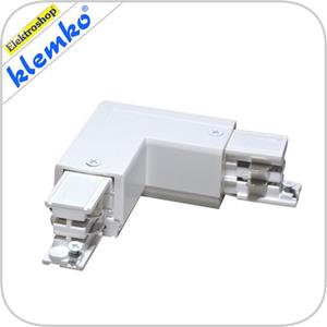 Klemko Euro 3 fase rails l - connector links (65x65 mm) wit