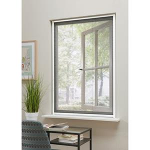 CanDo Raamhor Standaard - Plissé Raamhor - Wit Profiel - Zwart Gaas - 103x155cm