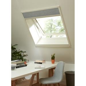 CanDo Raamhor Standaard - Duo-plissé (dak)raam - Wit Profiel - Zwart Gaas - 81x101cm