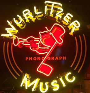Fiftiesstore Wurlitzer Johnny One Note Neon Verlichting Met Achterplaat 64 x 64 cm